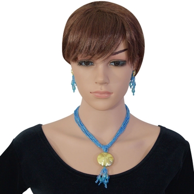 Sky Blue Jeko Moti Necklace