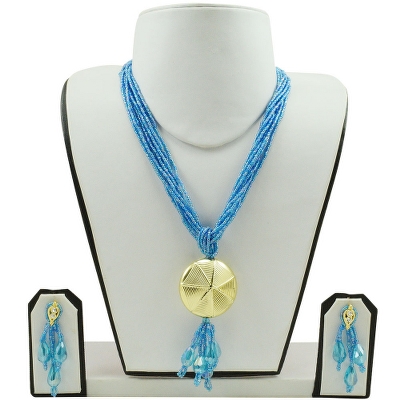 Sky Blue Jeko Moti Necklace