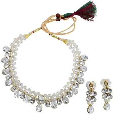 Rainbow Beads Kundan Necklace Set