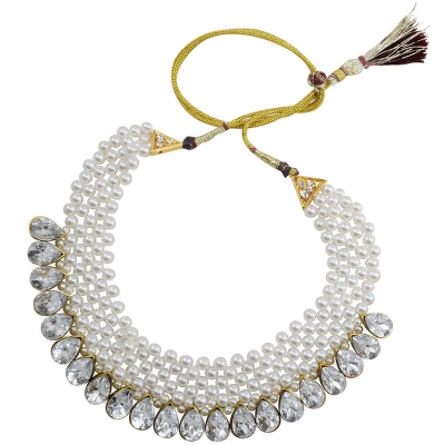White Pearl Kundan Necklace Set