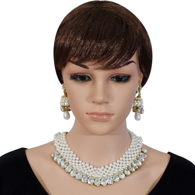 White Pearl Kundan Necklace Set