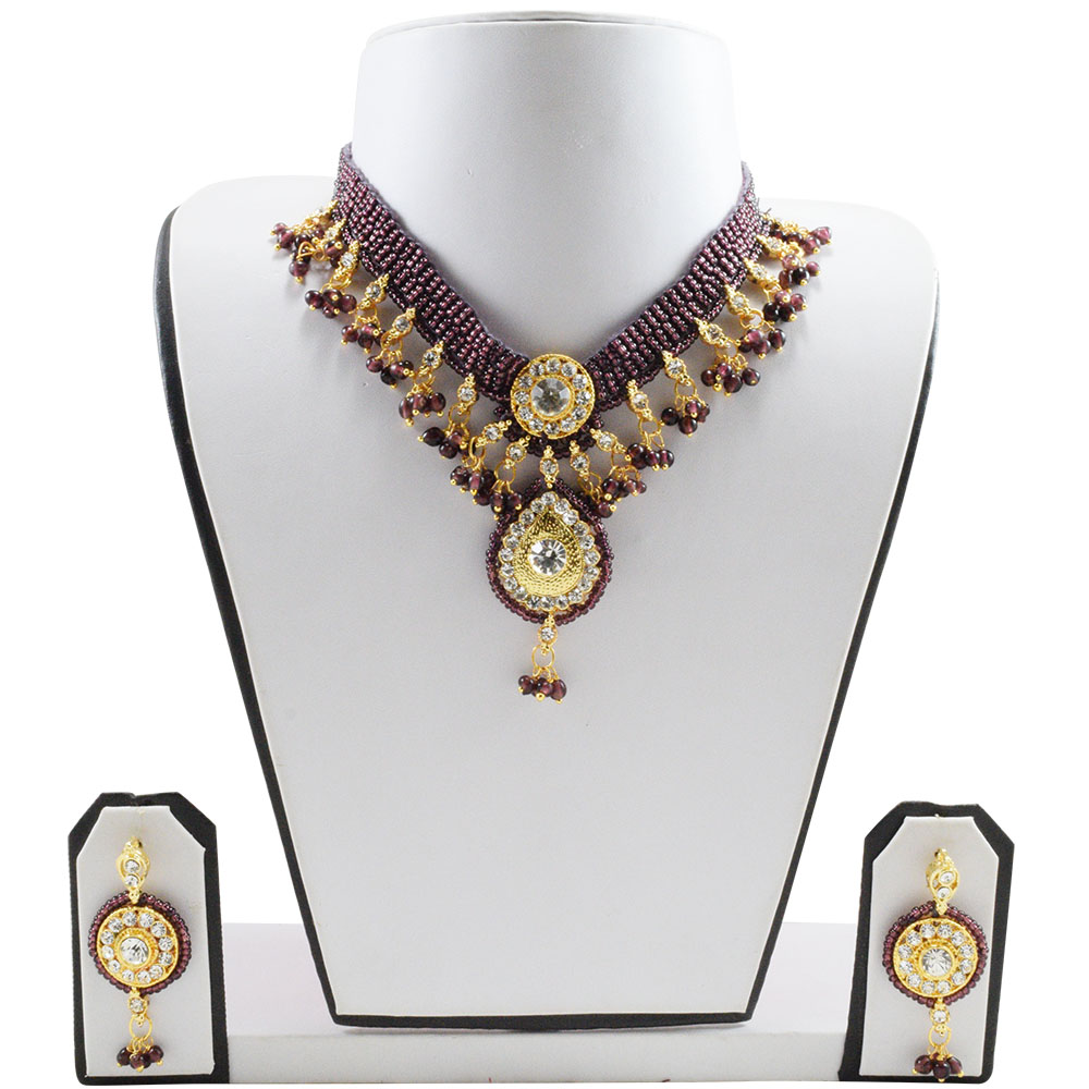 Brown Jeko Moti Designer Diamond Pendant Necklace