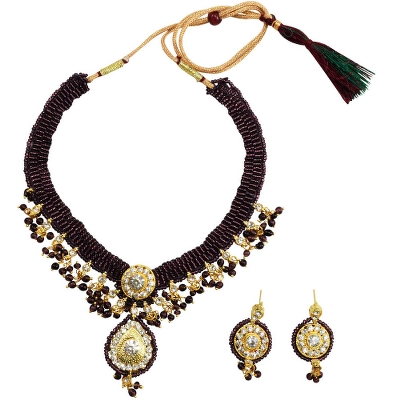 Brown Jeko Moti Designer Diamond Pendant Necklace