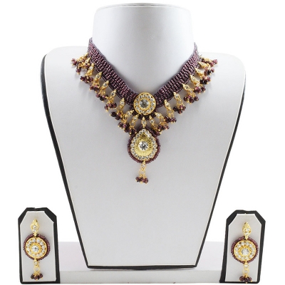 Brown Jeko Moti Designer Diamond Pendant Necklace