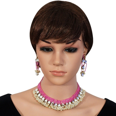 Pink Jeko Moti Designer Necklace Set