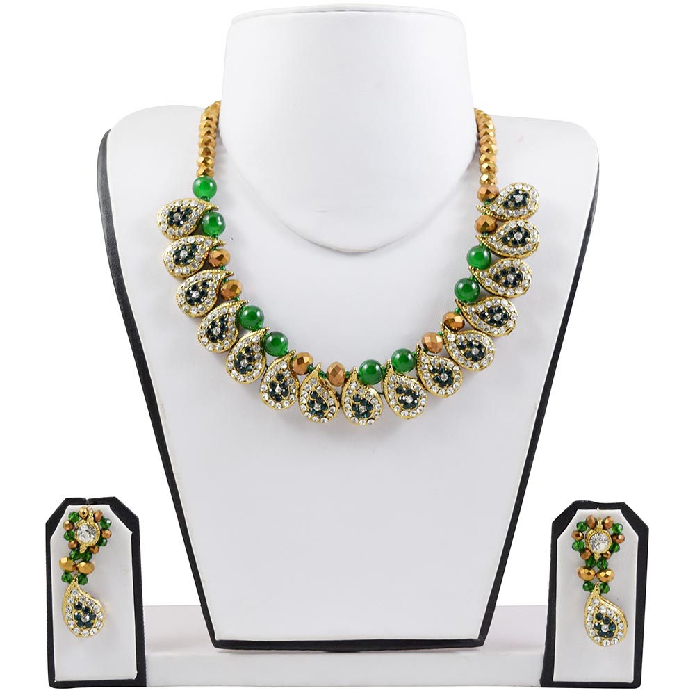 Crystal Beads Diamond Necklace Set