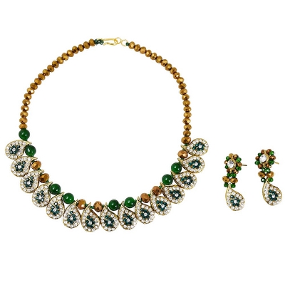 Crystal Beads Diamond Necklace Set