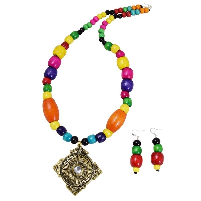 Wooden Beads Antique Necklace Set