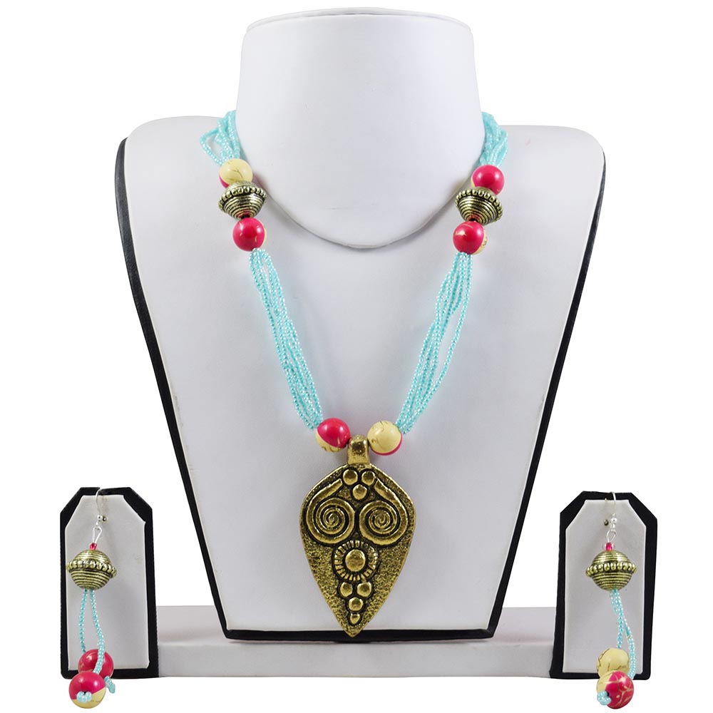 Jeko Moti Antique Beads Designer Necklace Set