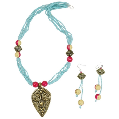 Jeko Moti Antique Beads Designer Necklace Set