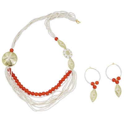 Jeko Moti Multi Strand Necklace Set