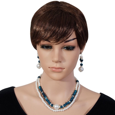 Blue &amp; White Beads Designer Necklace Set
