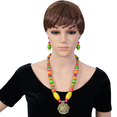 Wooden Beads Designer Antique Pendant Necklace Set for Girls & Women