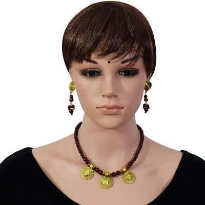 Maroon Beads Designer Necklace set for Girls & Women