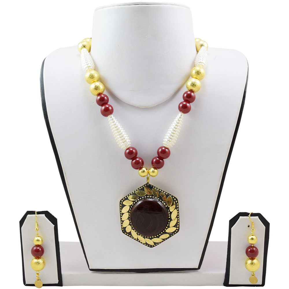 Designer Beads Pendant Necklace & Earrings for Girls & Women