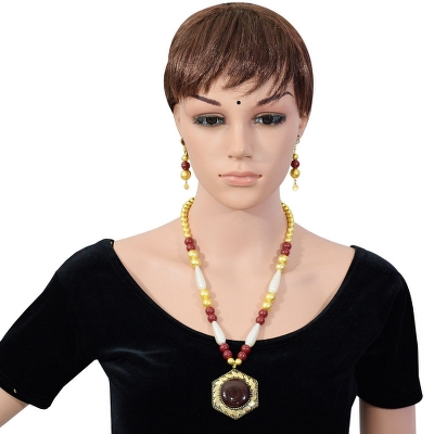 Designer Beads Pendant Necklace & Earrings for Girls & Women