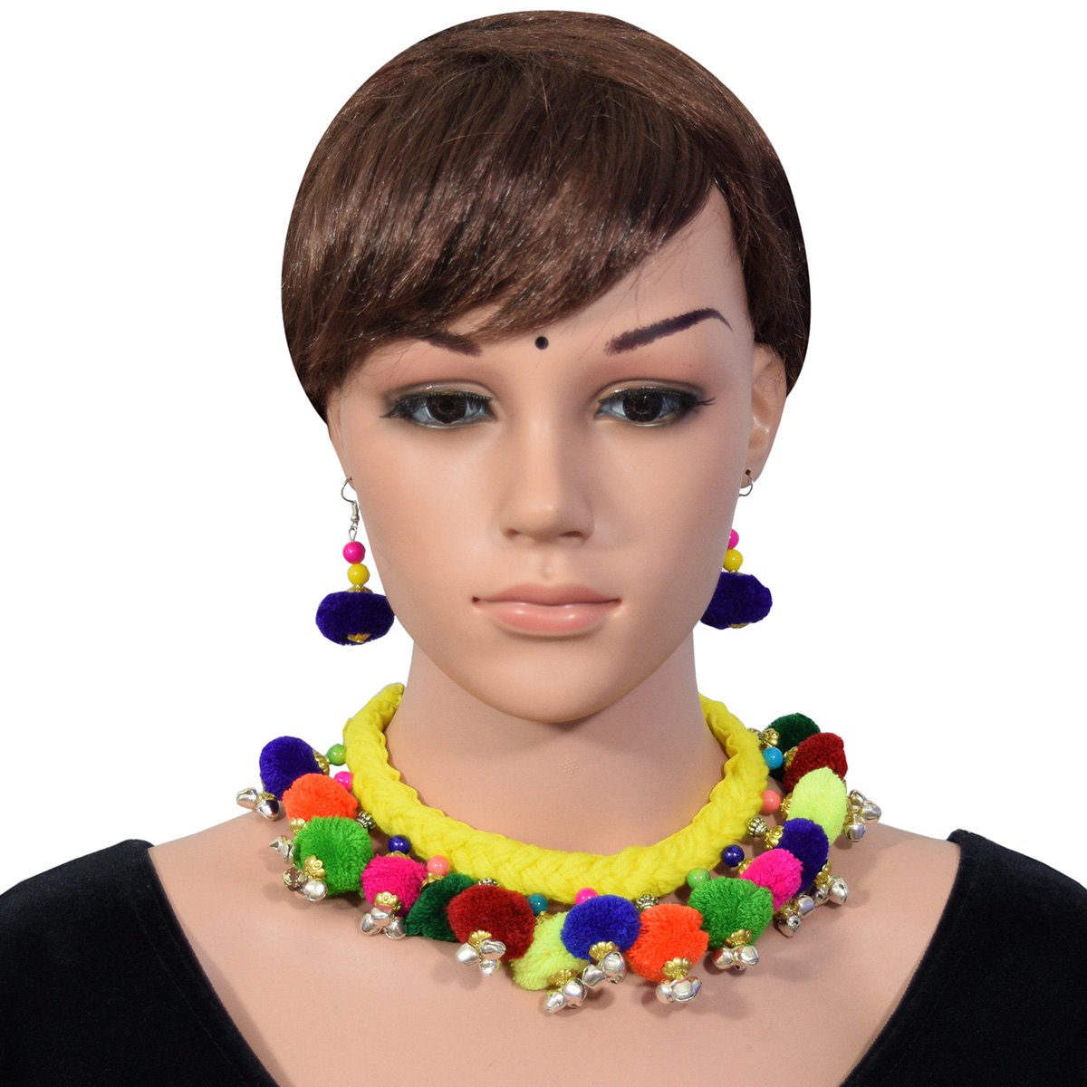 Designer Woolen Balls Necklace