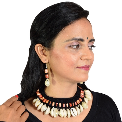 Designer Seashell Necklace for Chaniya Choli