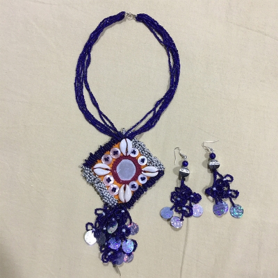 Blue Jeko Moti Necklace