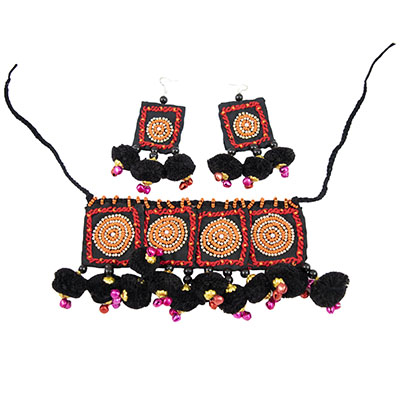 Orange Jeko Moti Designer Handmade Necklace