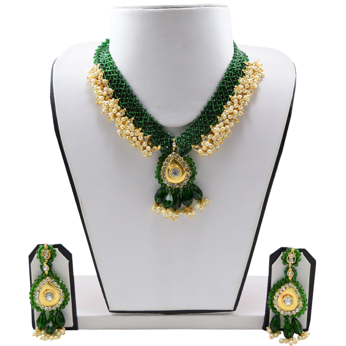 Green Jeko Moti Designer Handmade Necklace