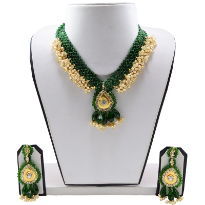 Green Jeko Moti Designer Handmade Necklace