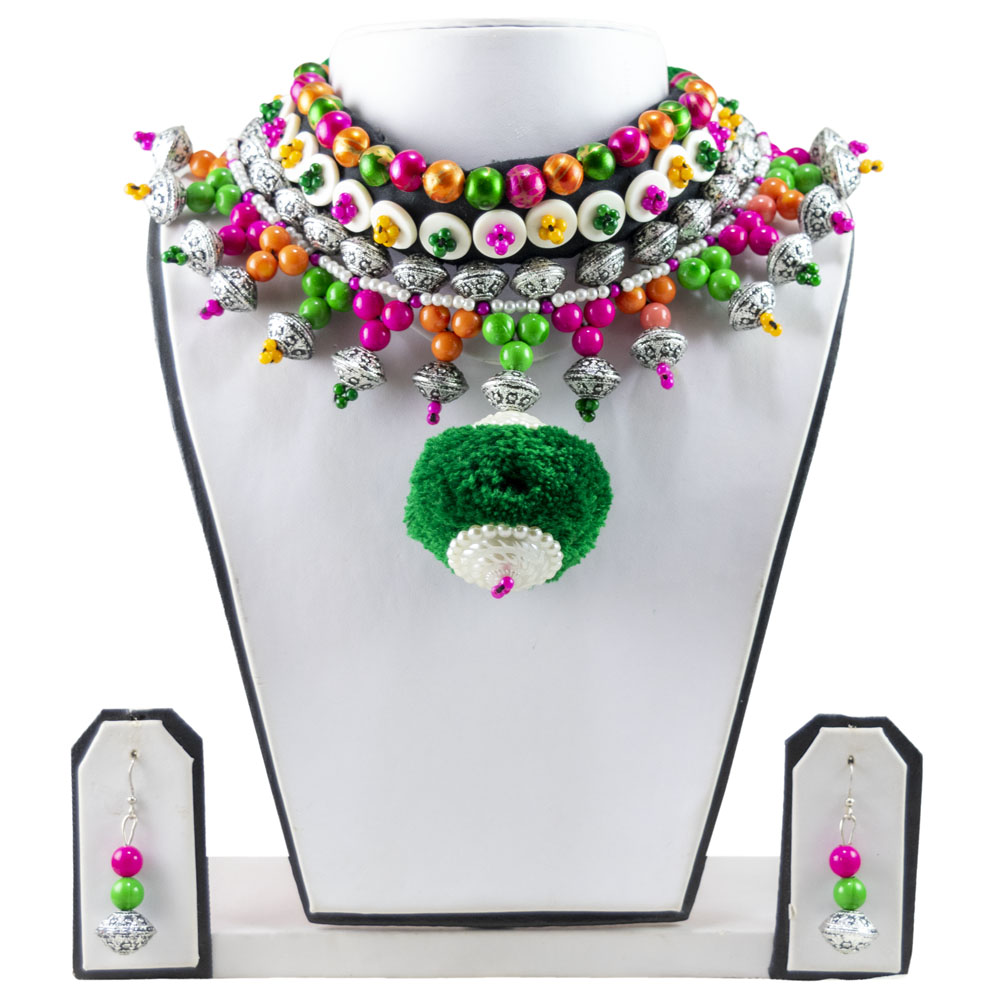 Designer Beads Choker Necklace for Navratri outfit