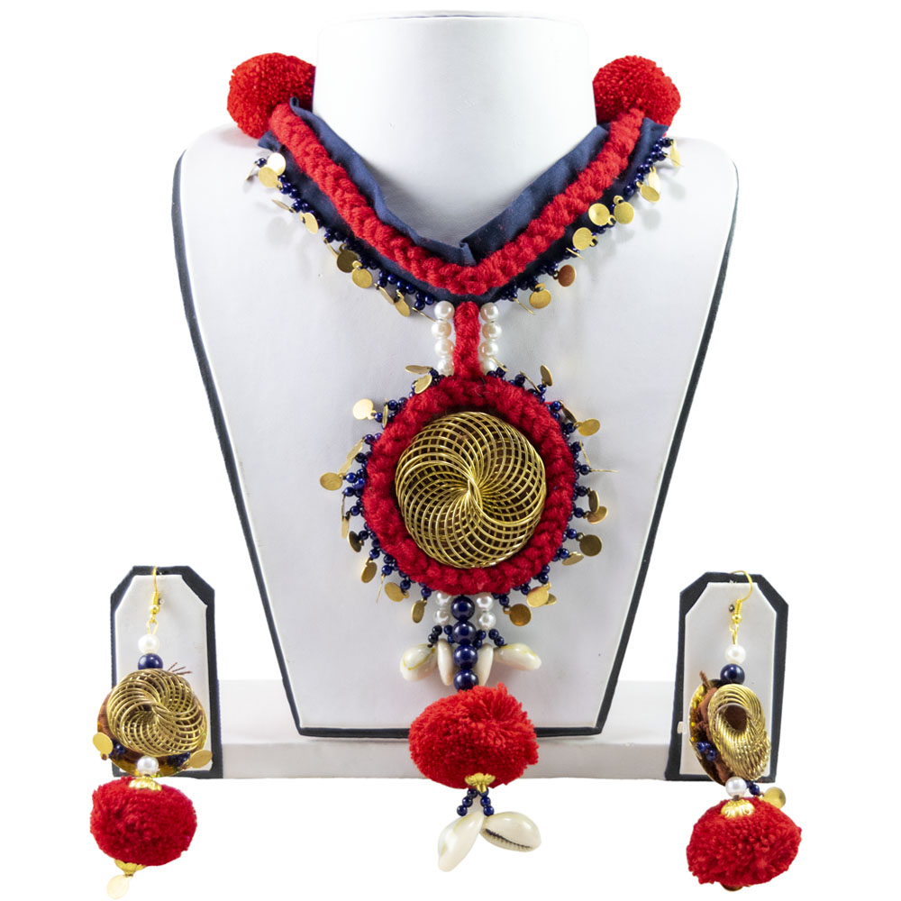 Woolen Threads Designer Necklace for Navratri