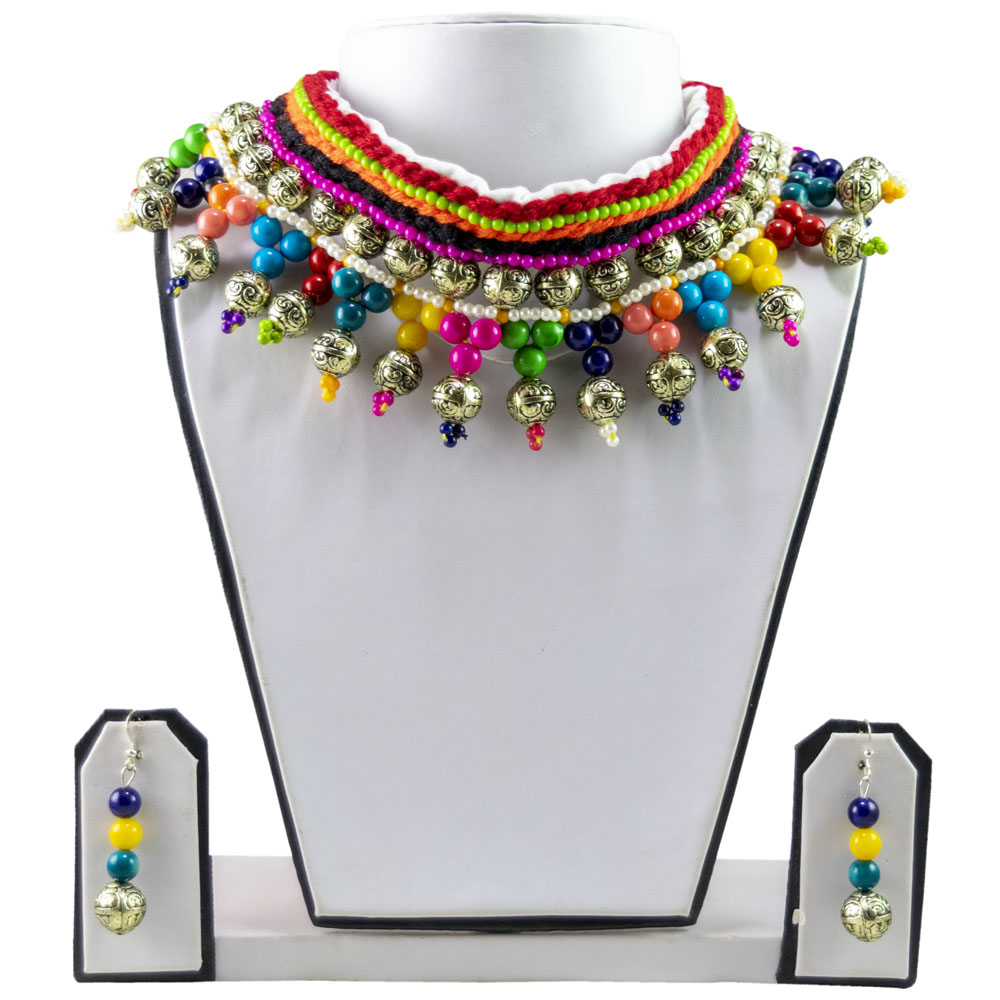 Woolen Threads Choker Necklace for Navratri