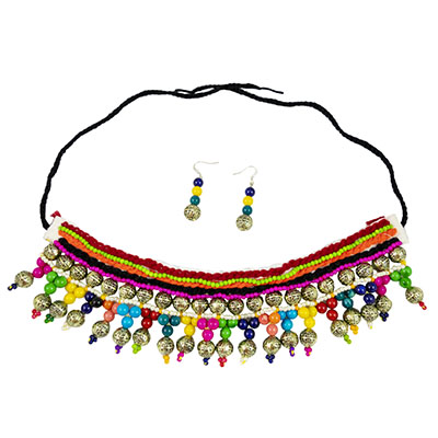 Woolen Threads Choker Necklace for Navratri