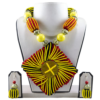 Jeko Moti Woolen Threads Handmade Necklace