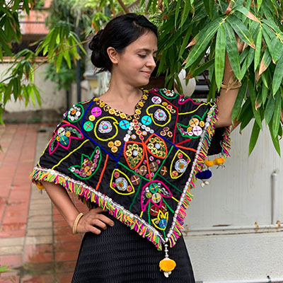 Unisex Custom Made Designer Poncho for Navratri Outfit