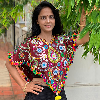 Unisex Custom Made Designer Poncho for Navratri Outfit