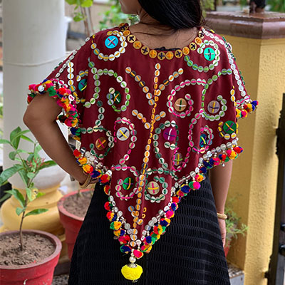 Unisex Custom Made Designer Poncho for Navratri Outfit