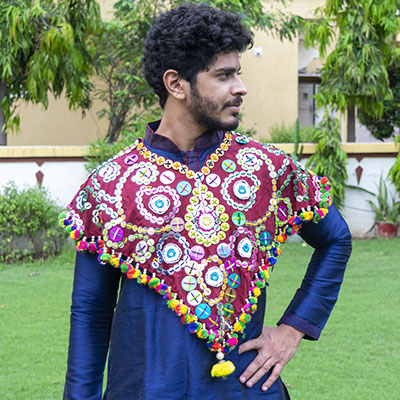 Unisex Custom Made Designer Poncho for Navratri Outfit