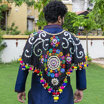 Unisex Custom Made Designer Poncho for Navratri Outfit