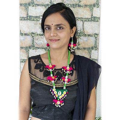 Parrot Style Pink and Green Designer Necklace