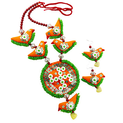 Jeko Moti and Buttons Designer Necklace Set for Chaniya Choli