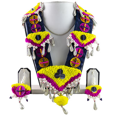 Designer Woolen Threads Necklace for Navratri