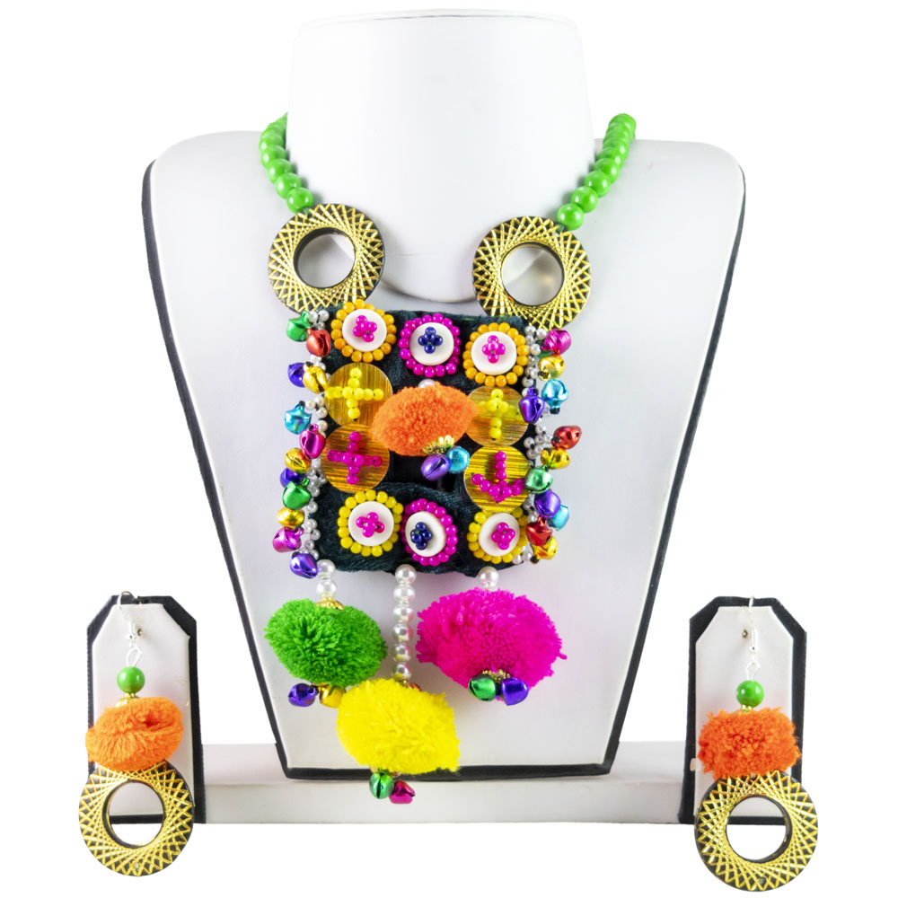 Woolen Balls Designer Necklace for Chaniya Choli