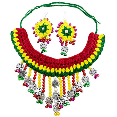 Woolen Threads Handmade Necklace for Navratri