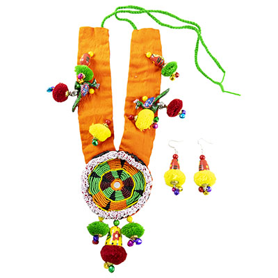Designer Jeko Moti Pendant Necklace Set for Navratri Chaniya Choli