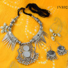Silver Oxidised Necklace Set