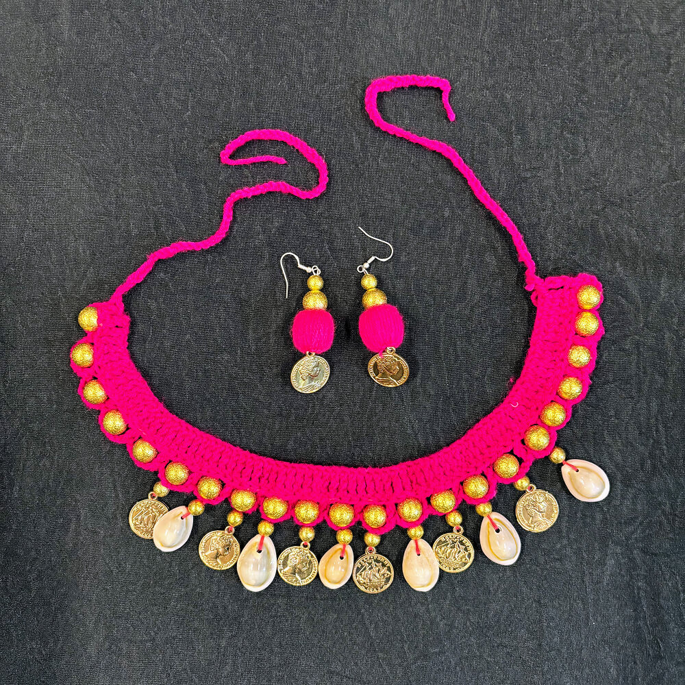 Woolen Designer Necklace for Chaniya Choli