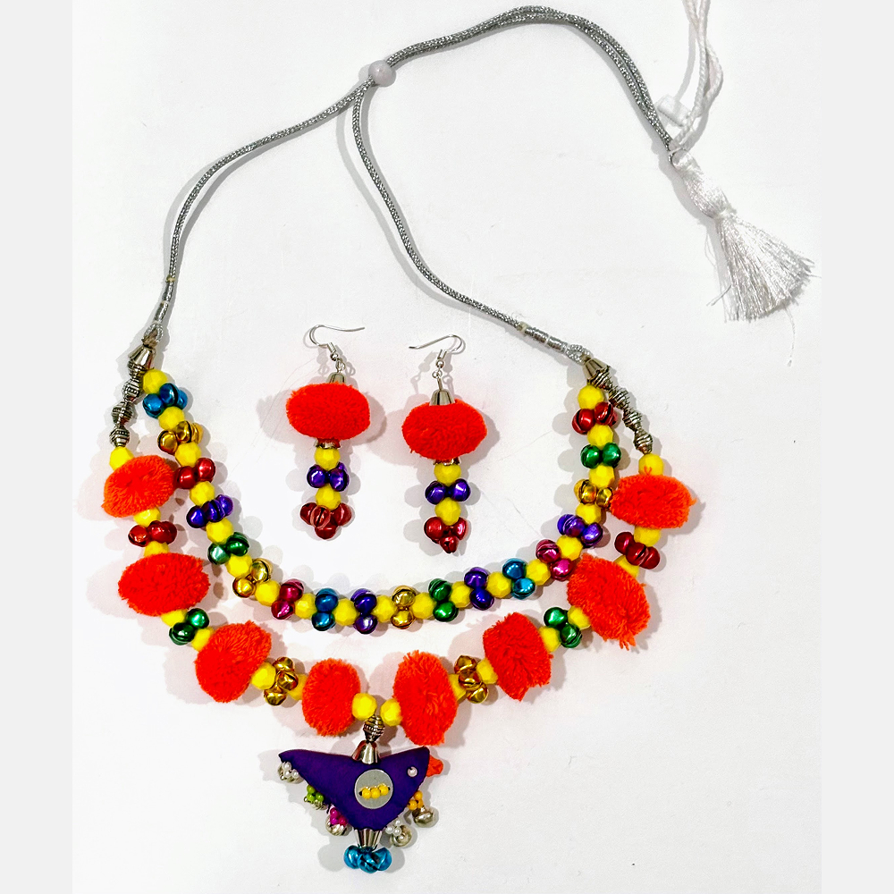 Orange Yellow Designer Necklace for Chaniya Choli