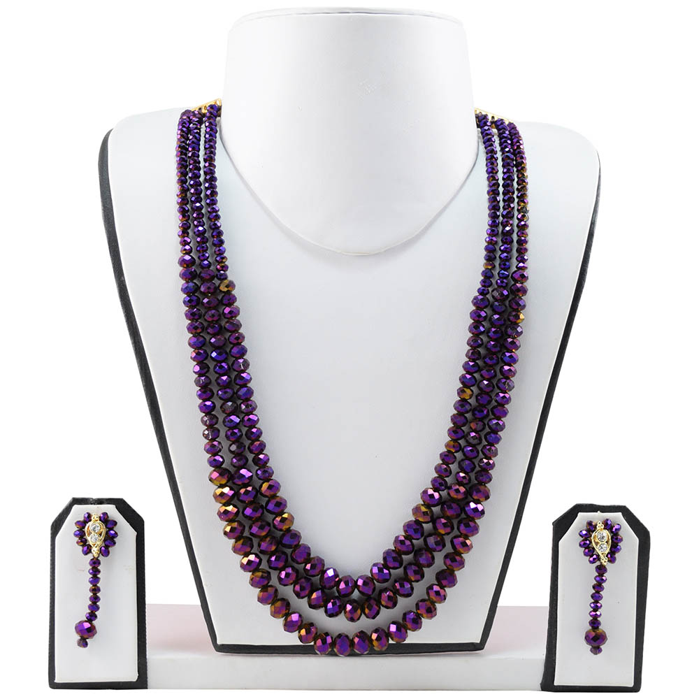 Multicolor Necklace Duo Violet Purple/Pink 💜💗 8mm Beads Handmade Beade –  WorldOfNecklaces