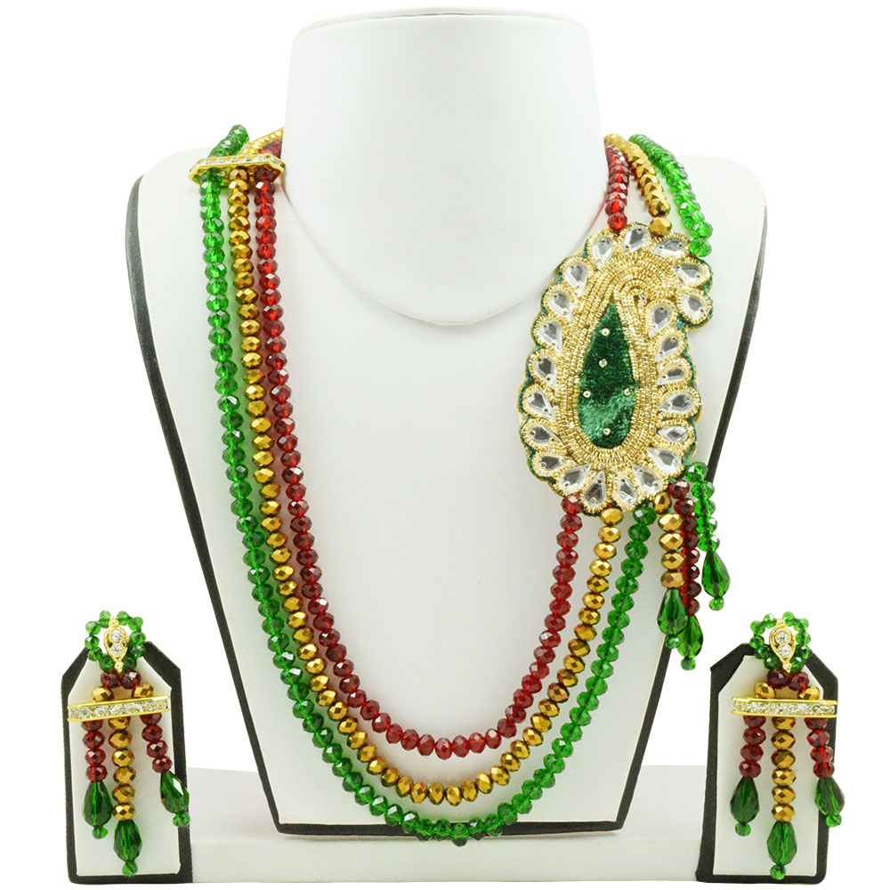 Rajasthani pedant and bead Necklace - Multi Color – Sarang