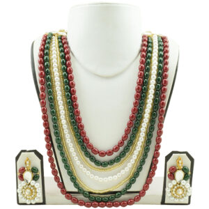 Multi Strand Pearls & Beads Designer Necklace
