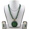 Green Designer Beads Pendant Beautiful Necklace with Earrings on Dummy