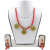 Red Beads Antique Pendant Necklace & Earrings for Girls & Women on Dummy